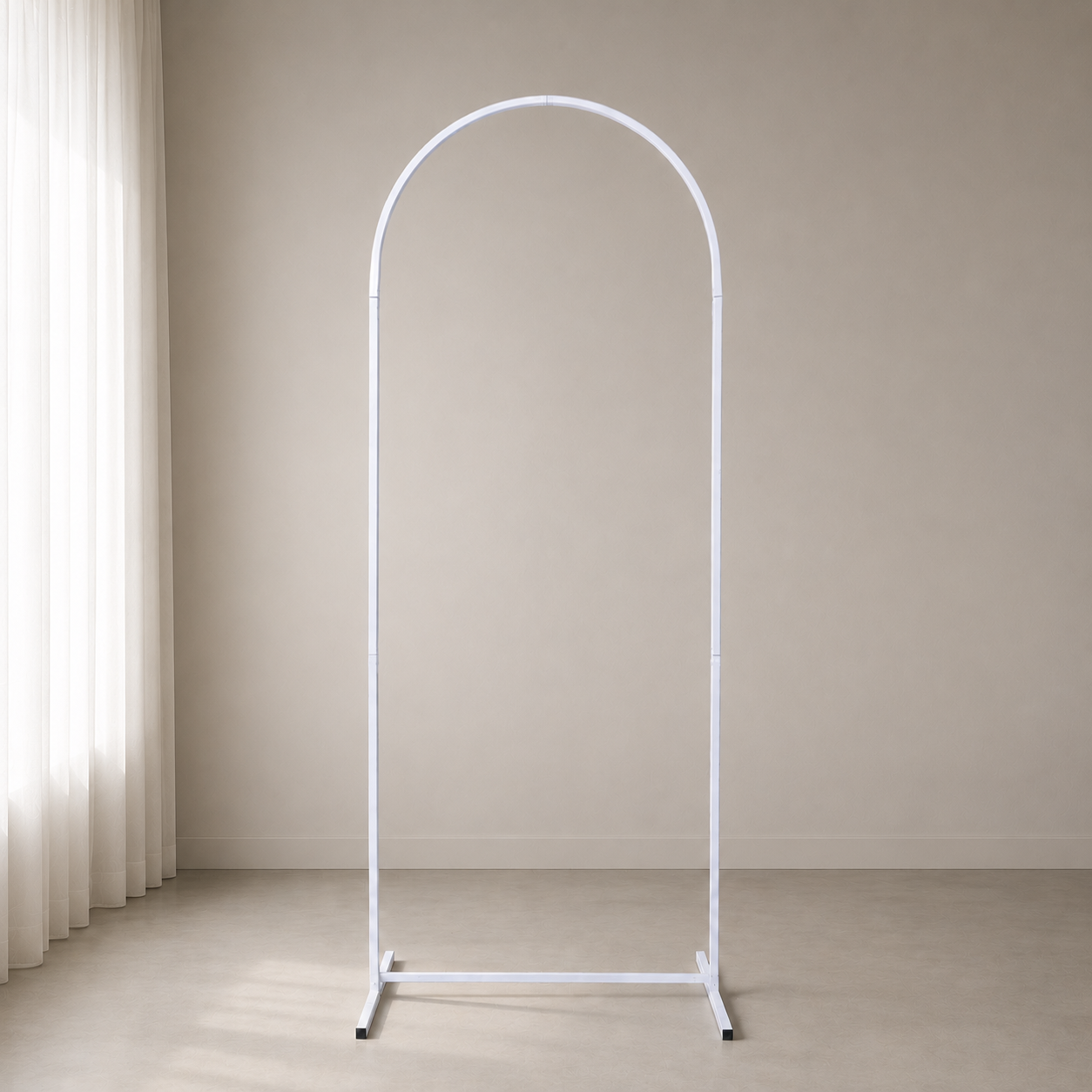 Arco redondo metal branco -1.80 x 0.70 cm