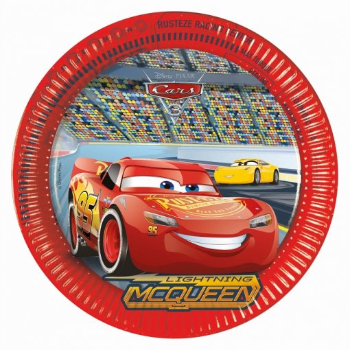 8 Pratos 23cm EU Cars 3 McQueen (Carros)