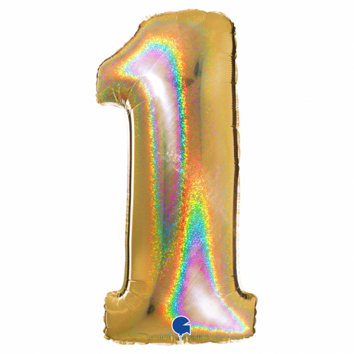 Balões Foil Número Holográfico Glitter 102 cm