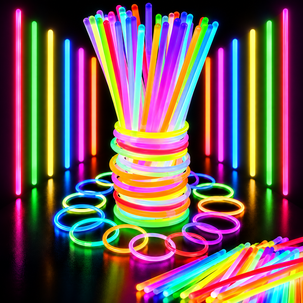 50 Pulseiras Luminosas Fluorescentes