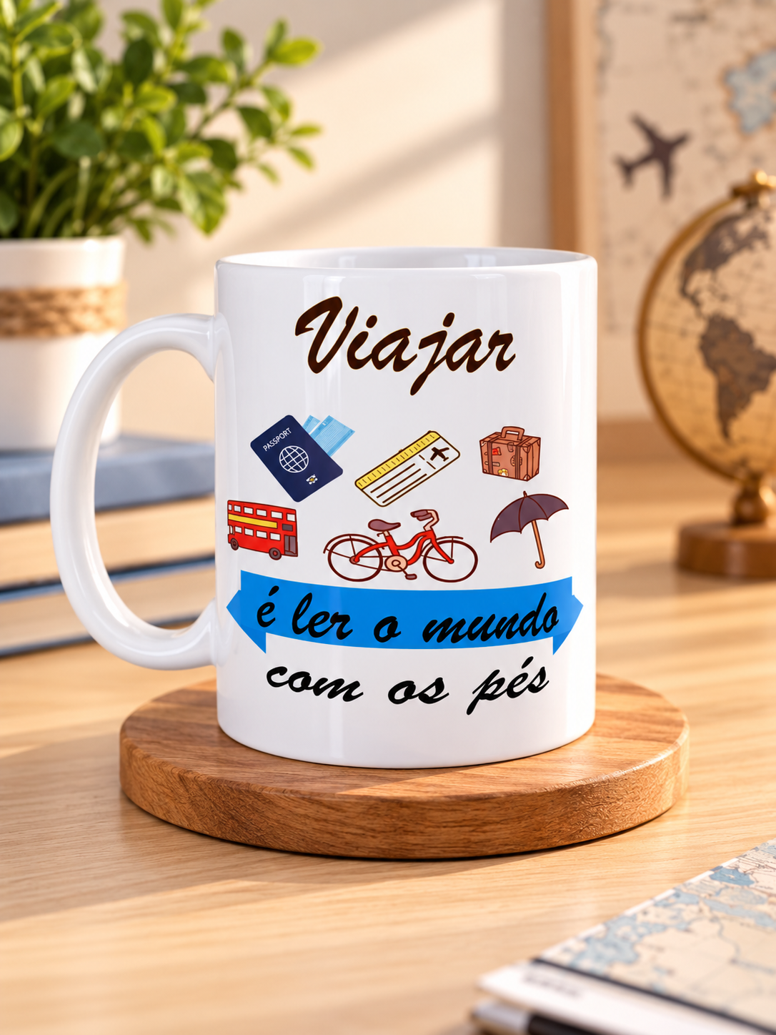 Caneca Viajar é Viver
