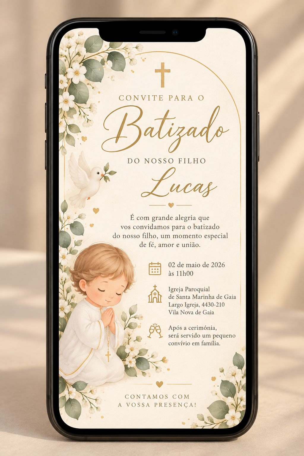 Convite de Batizado Personalizado
